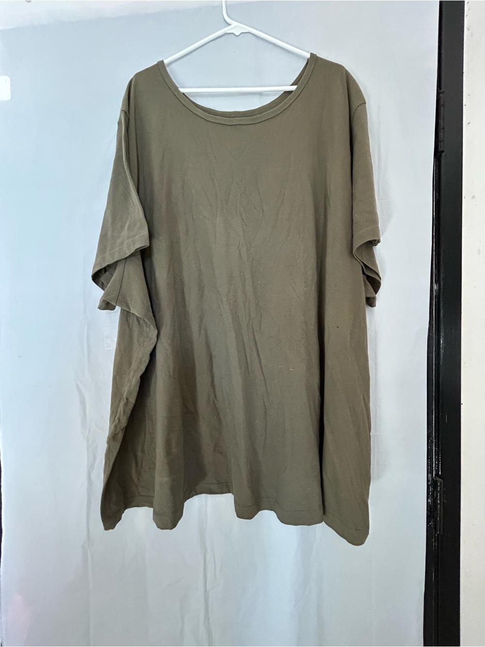 Woman Within Women’s Olive Relaxed Crewneck Short Sleeve Tee Sz 5X/38-40
